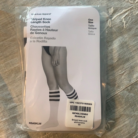 Vintage American Apparel striped sporty knee socks- new - Picture 2 of 5